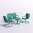 Burley 4Pc Outdoor Metal Conversation Set White Gloss - Loveseat Glider, Side Table, & 2 Armchairs-65525221