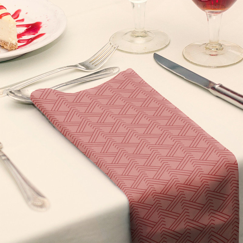 Serviette de table en coton Zig Zag, Rouge, Croisé en coton, H 0,1 po x l 10 po x P 10 po