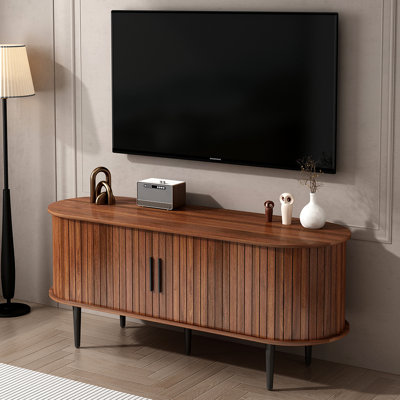 TV Stand, 47" Modern TV Console Table With Storage Compartment And Sliding Door, Gaming Entertainment Center With Cabinet For Living Room, Bedroom, Of