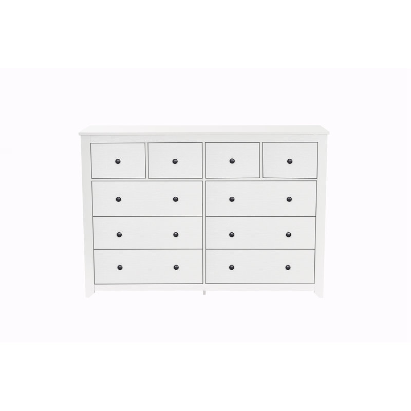 Commode 10 tiroirs pour chambre à coucher, Blanc