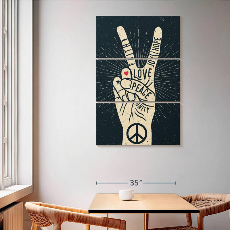 Hiltrun Peace Sign Typography, 65" H x 42" W