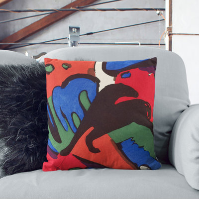 The Blue Rider Abstract Scatter Cushion