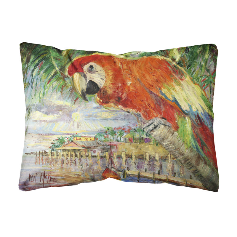 Coussin décoratif intérieur / extérieur Red Parrot at Lulu's