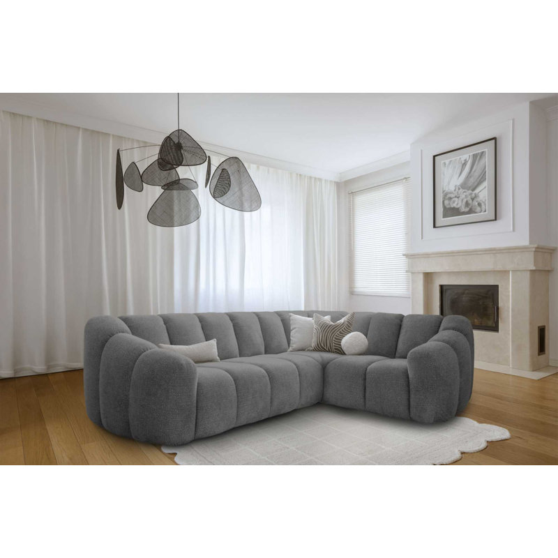 Shell Corner Sofa , Dark Grey, Right Hand Facing