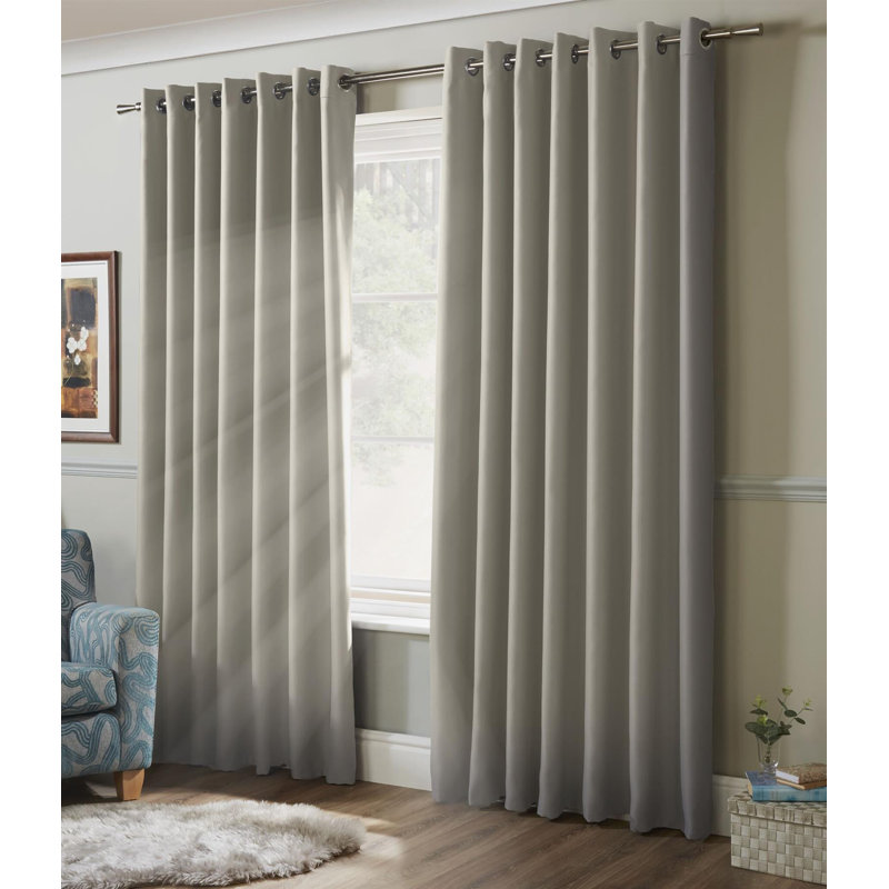 Bigham Blackout Eyelet Curtains, Pink, 155 W x 183 D cm