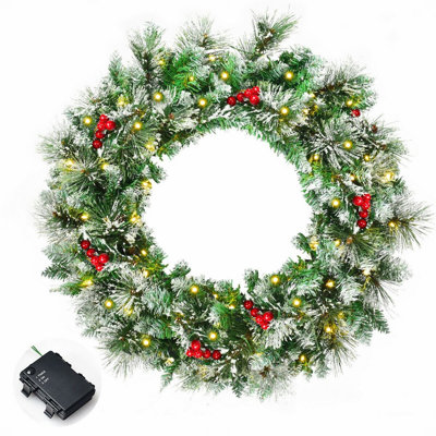 Faux Lighted Spruce 24'' Wreath