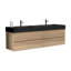 Meuble-lavabo 72 po avec lavabo en quartz noir mat et tiroirs noirs doux, meuble-lavabo mural flottant pour salle de bain moderne, lavabo une pièce noir mat, KD-307385999-307385994-307385996