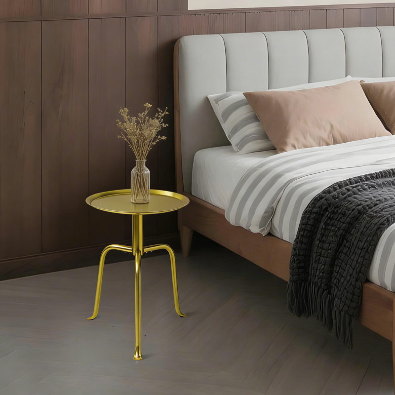 Support à plante moderne avec plateau à rebord surélevé, support à plante à 3 pieds pour l'intérieur et l'extérieur, petite table d'appoint au design Mid-Century