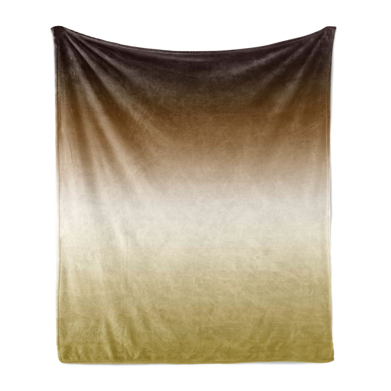 Hand Woven Throw Blanket, 50" W x 70" L, Brown/Khaki Ombre