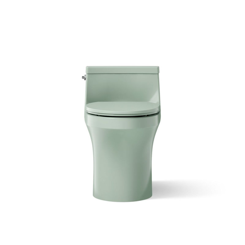 San Souci™ 1.28 GPF Elongated One-Piece toilet (Seat Included), Aspen Green, Left-Hand