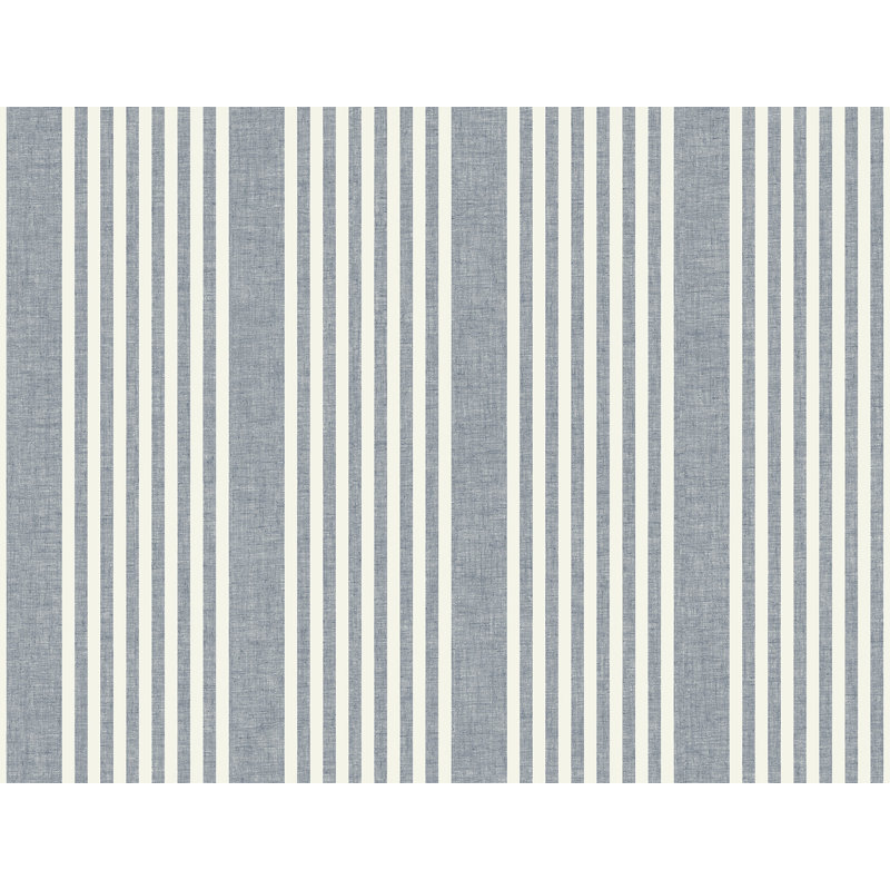 Papier peint à rayures French French, Bleu