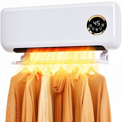 Chaufferette électrique murale, radiateur électrique infrarouge mural 1500w, radiateurs à chauffage rapide en PCT pour une utilisation intérieure, 3 modes de chauffage, minuterie, télécommande, installation facile pour la chambre à coucher, le bureau, la maison