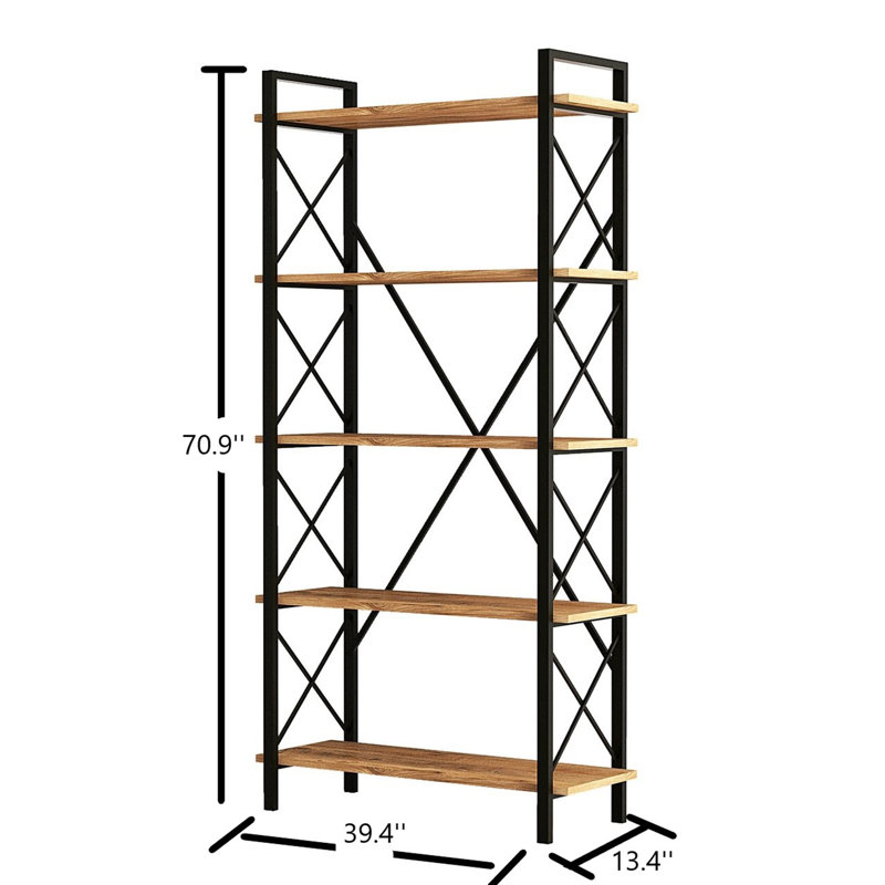 Walnut Black Bookshelf