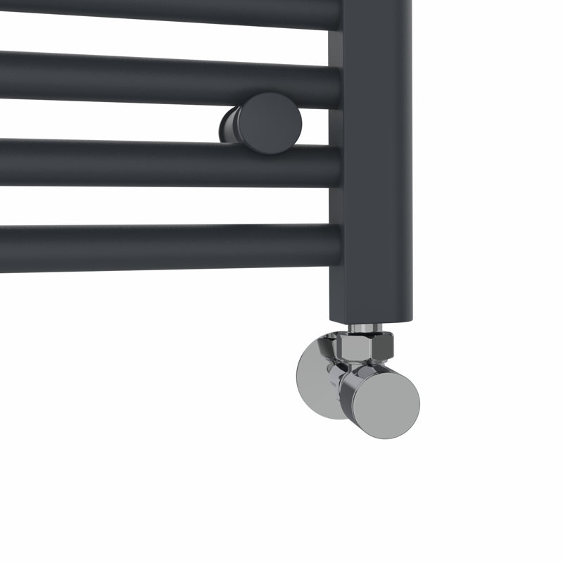 Cano Curved Heated Towel Rail Radiator Bathroom Ladder Warmer, 100cm H x 60cm W x 5.6cm D, Dark Grey