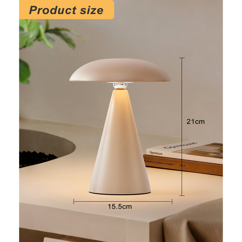 Rechargeable Bedside Table Lamp, Portable LED, Brown