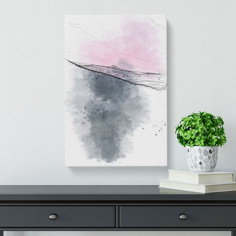 Purple Sunset - Wrapped Canvas Drawing - Wrapped Canvas, 60cm H x 40cm W x 3cm D
