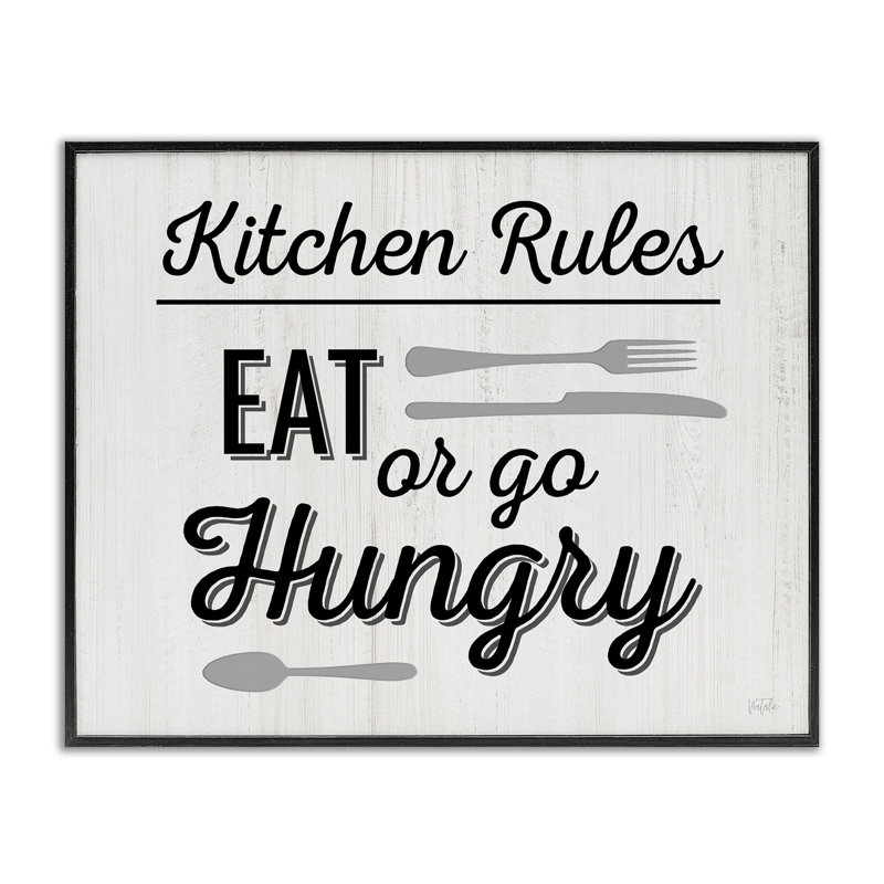  «Kitchen Rules or Go affamé», estampe numérique de Natalie Carpentieri, H 11 po x l 14 po, Giclée encadrée noir minuit