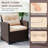 3 PCS Patio Sofa Set with Cushions & Tempered Glass Tabletop for Backyard