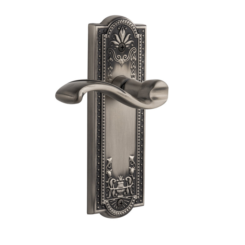 Grandeur Parthenon Plate Passage with Portofino Lever, Antique Pewter, 2 3/4"
