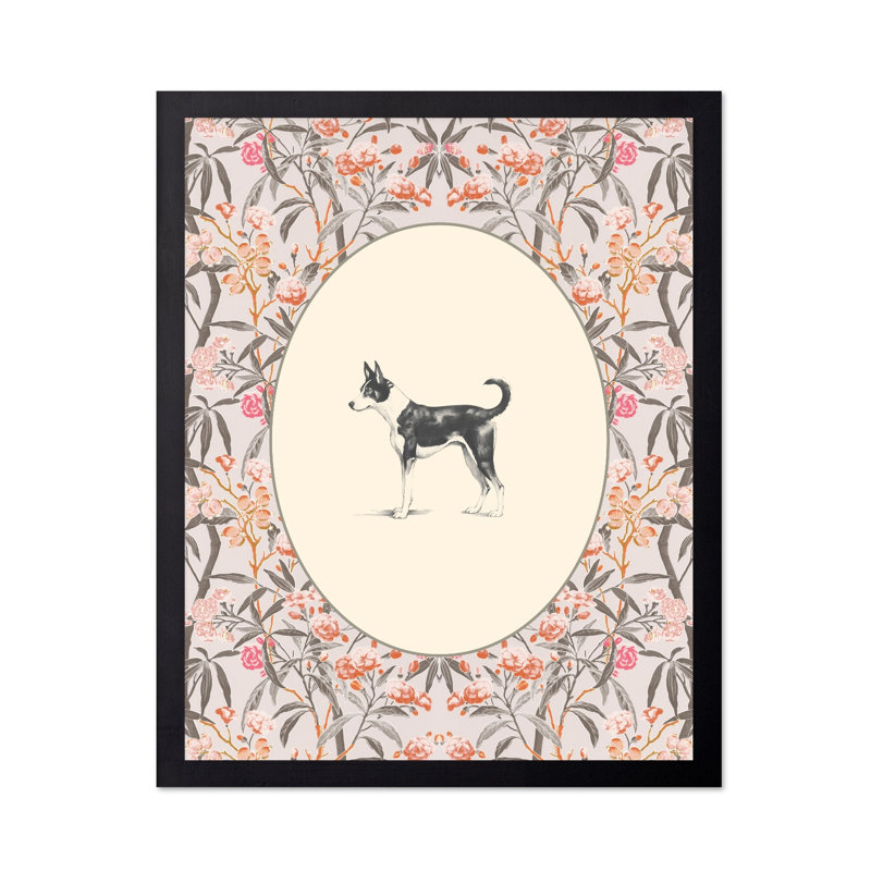 Portrait de Basenji, Cadre noir, Affiche, H 24 po x l 32 po