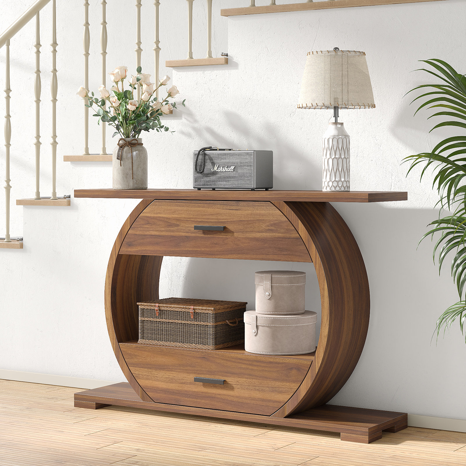 17 Stories 47'' Console Table With 2 Drawers, Sofa Table Behind The ...