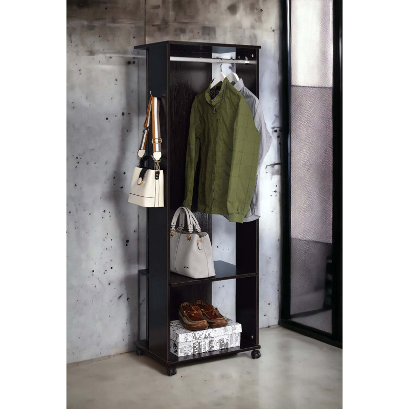 Coat Rack,Hall Tree With Shelf,Espresso Finish Hall Tree