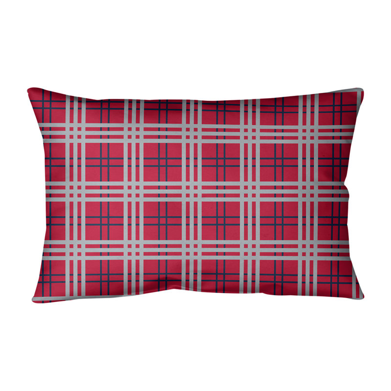 Housse de coussin et insert rectangulaires Luxury, Rouge / bleu nautique / argent nouveau siècle, Lin