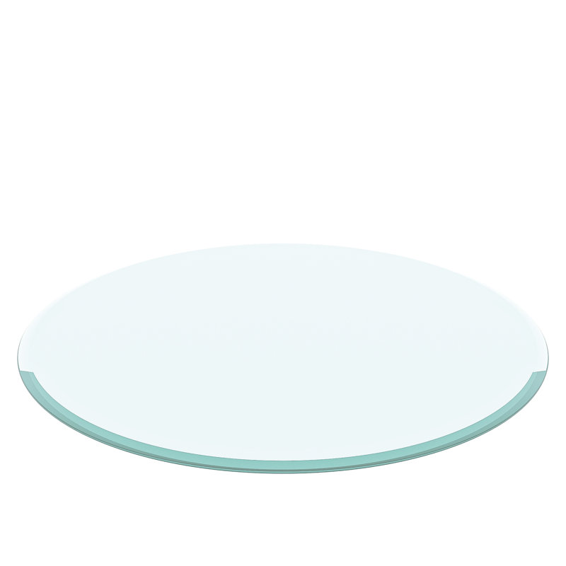 Plateau de table en verre trempé de 30 po - 2/5 po d'épaisseur, bord poli durable pour les tables de maison et de hall d'entrée