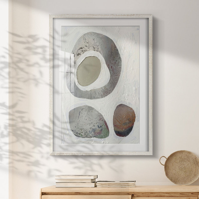 Orbs I -Framed Print, 25.5" H x 17.5" W, White