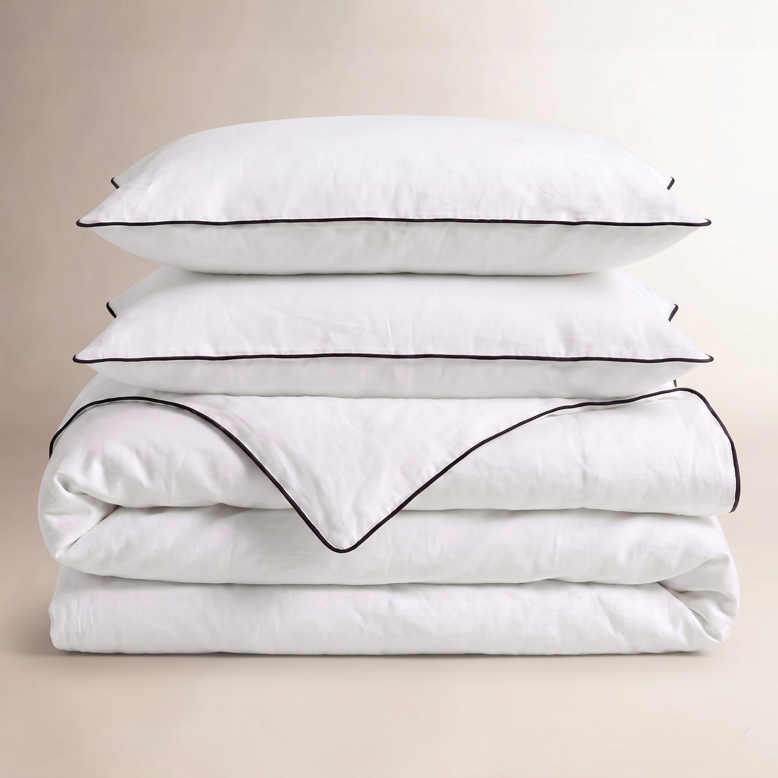 Eifa Cotton Duvet Cover Set, California King Duvet Cover + 2 King Pillowcases, Black