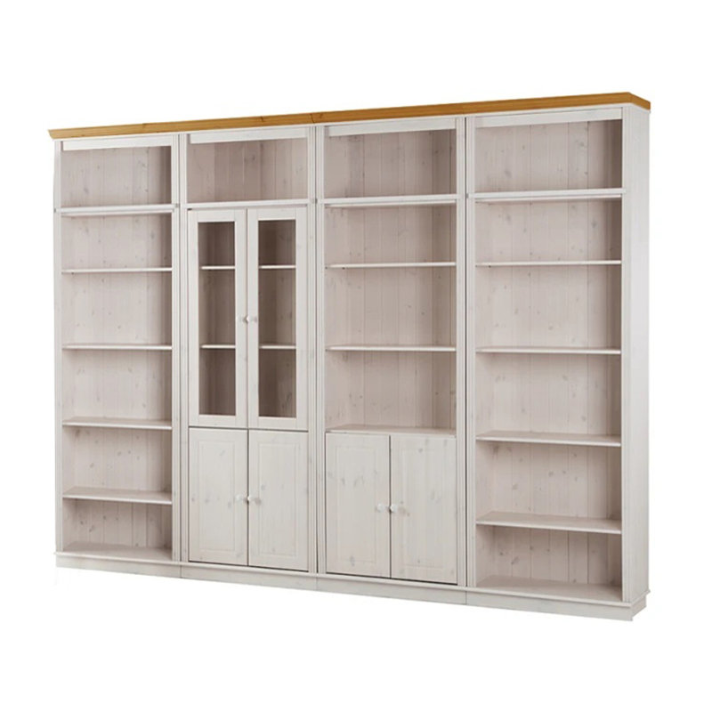 Fieldway 223cm H x 370cm W Bookcase, White/Natural