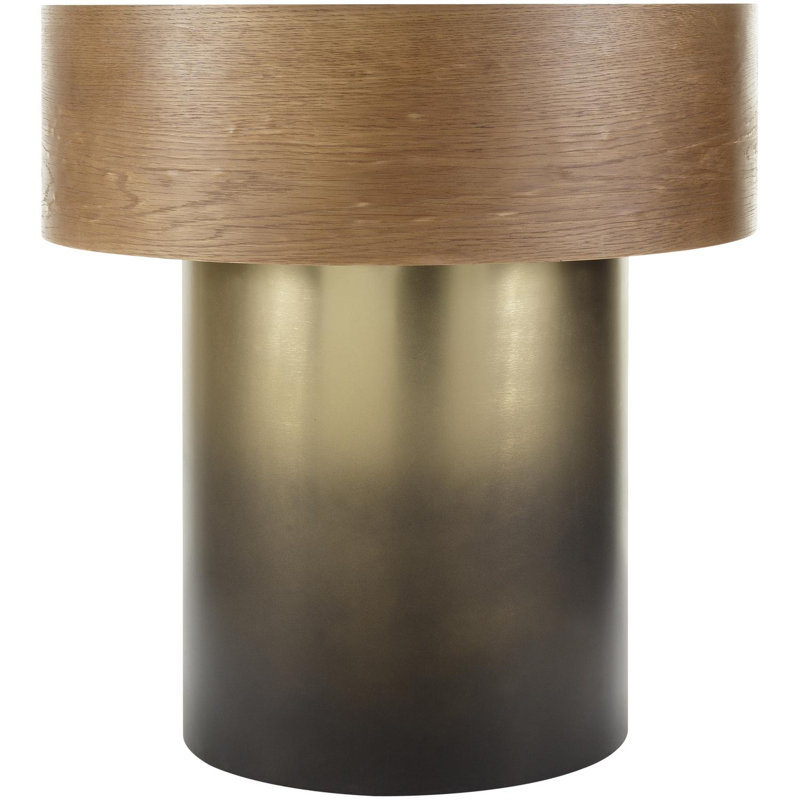 Table de bout moderne Shatay, Or/noir, Bois brun foncé