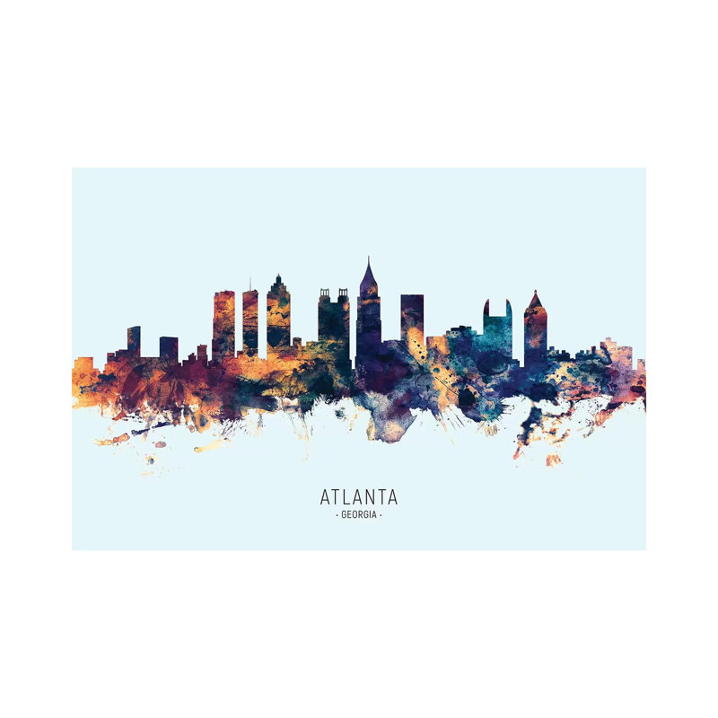 Atlanta Georgia Skyline by Michael Tompsett - 1 Piece Wall Art on Canvas, 45.72cm H x 66.04cm W x 1.91cm D, Wrapped Canvas