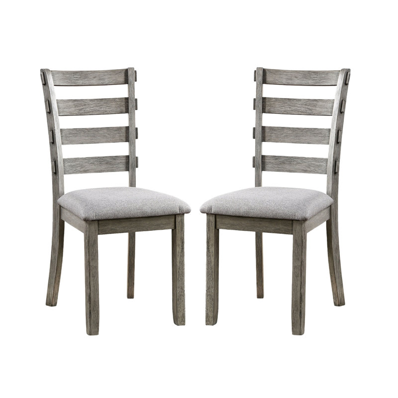 2 chaises d'appoint de salle à manger grises, dossier, siège rembourré en tissu