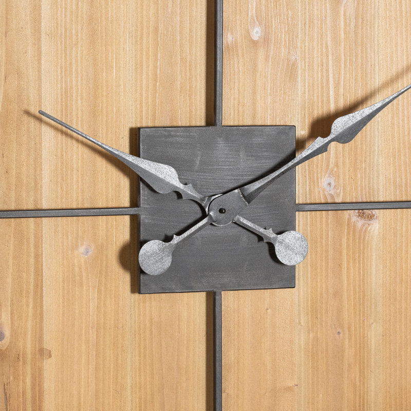 Yadiel Wall Clock, 90cm H x 90cm W x 5cm D, Brown/Black