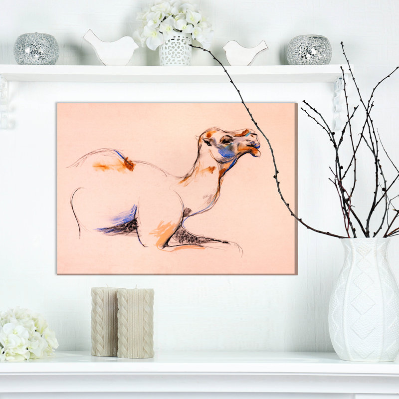 Chameau - reproduction sur toile tendue, H 20 po x l 20 po x P 1 po