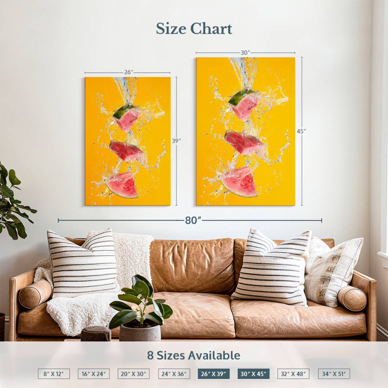 Yarlin Watermelon Splash, 39" H x 26" W