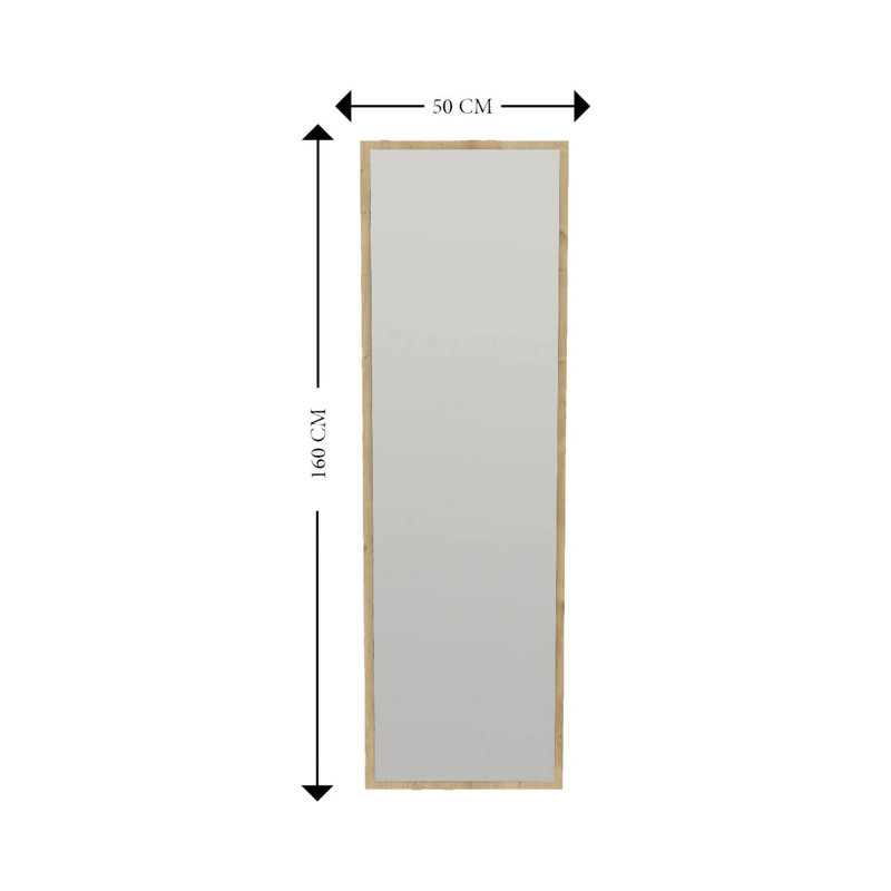 Goner Engineered Wood Flat Mirror, Oak