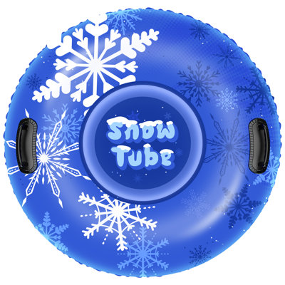 40 Inches Inflatable Snow Sleds, Thickened Heavy Duty Hard Bottom Sled with Handles Supplies Gifts Winter Sports Toys for Family Activities Outdo