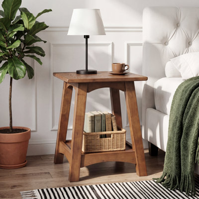19.7" W Solid Wood Nightstand Bedside Table