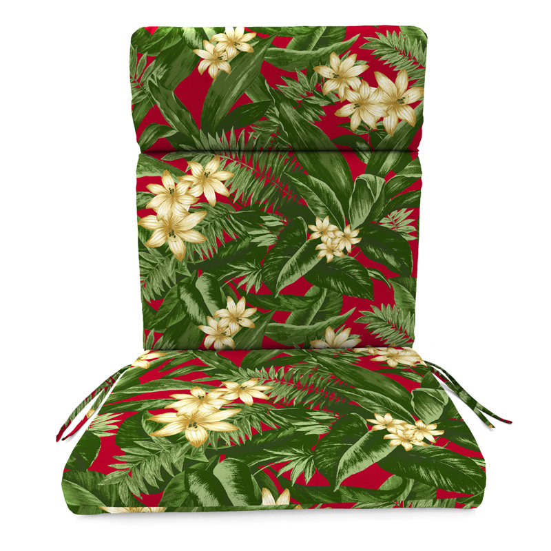 22" x 44" Outdoor Chair Cushion with Ties and Loop, Acadia Bordeaux
