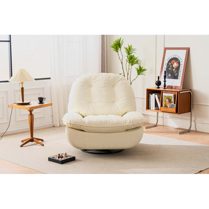 Fauteuil inclinable en cuir Albia, Similicuir blanc
