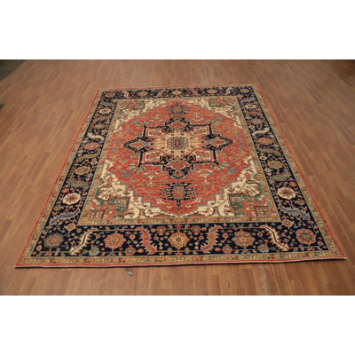 Tapis traditionnel fabriqué à la main à motif végétal 8 x 10