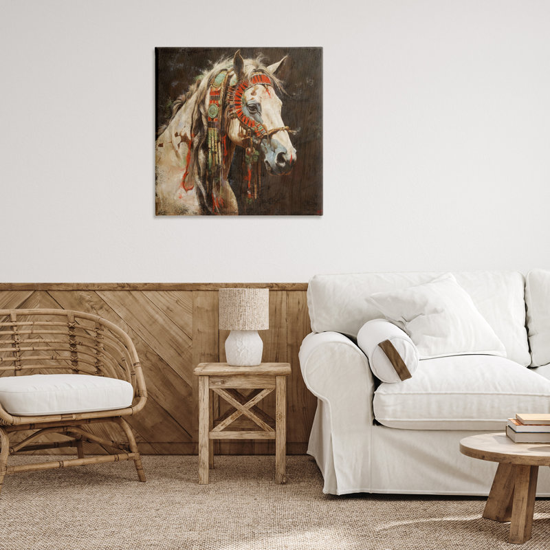 «Strong Traditional Horse», art mural sur toile par Marta Wiley, H 30 po x l 30 po