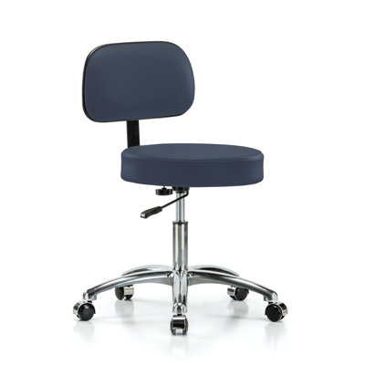 Backed Adjustable Backrest Adjustable Height Ergonomic Lab Stool with Removable Casters/Wheels