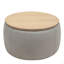 Repose-pieds rond avec rangement, fonction 2 en 1, table de bout avec repose-pieds (25,5 po x 25,5 po x 14,5 po)-165489491