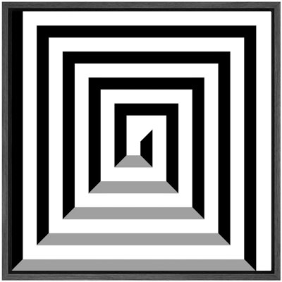 " 3D Optical Illusion Twisting Square Maze Abstract Shapes Minimalism Alternative Dramatic Dark " Print
