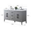60" Double Bathroom Vanity Set-94811327-94811326