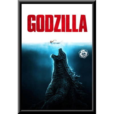 Godzilla – Jaws – 24 x 36 Inch – Sturdy Engineered Wood Framed Art Poster with Plexi Glass