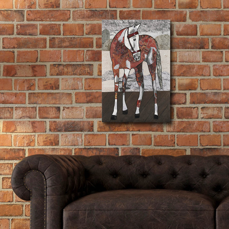 Art mural en verre Epic Art «Waiting For Saddle 2» par Coco Good, 16 po x 24 po, H 24 po x l 16 po